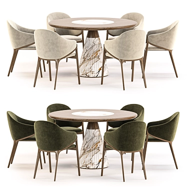 Elegant Modern Dining Set 3D model image 1 