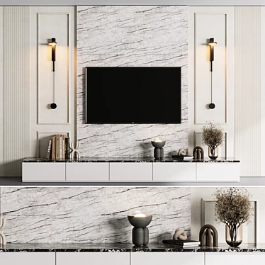  Modern TV Wall Decor Set 3D model image 1 