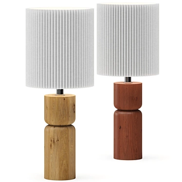 Modern Solid Wood Table Lamp 3D model image 1 