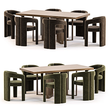 Modern Dining Set Furniture Collection 3D model image 1 