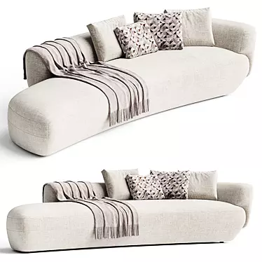 Sleek 360 Curved Sofa Design 3D model image 1 