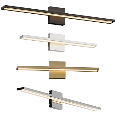 Sleek Metal Table Vanity Light 3D model image 1 