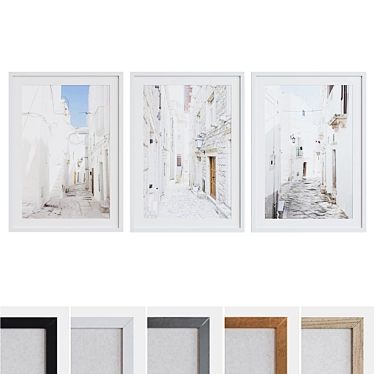 Greek Street Landscape Frame Set 3D model image 1 