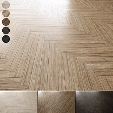 Oak Parquet Flooring Set 3D model image 1 