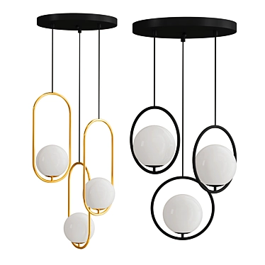 Contemporary Hoop Trio Lamp 3D model image 1 