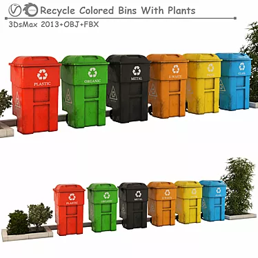 Plant-Infused Recycled Color Bins 3D model image 1 