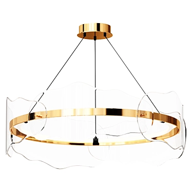 Acrylic Wave Chandelier - Elegant Lighting Solution 3D model image 1 