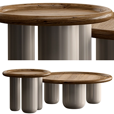 Solid Wood Tray Coffee Table 3D model image 1 