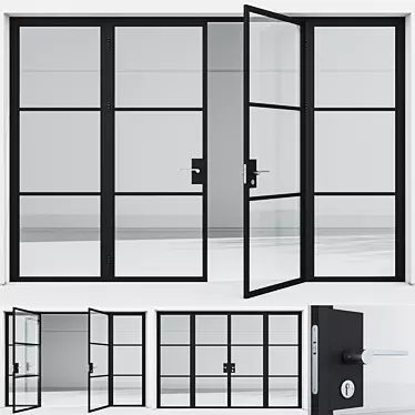 Corona Aluminium Door 169 Render 3D model image 1 