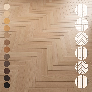 Oak Parquet Flooring Collection 3D model image 1 