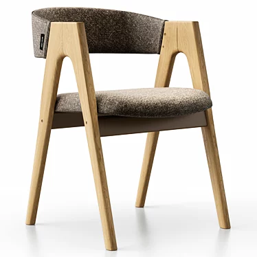 Dublin Chair - Natural Wood Firm 3D model image 1 