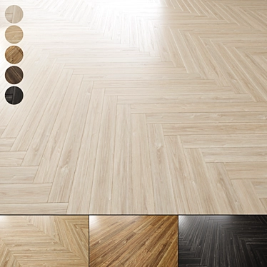 Oak Parquet Flooring 3D Model 3D model image 1 