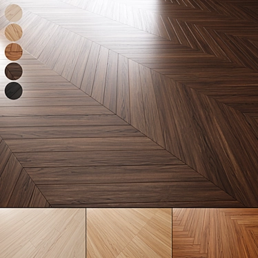 Oak Parquet Flooring Pack 4 Layouts 3D model image 1 