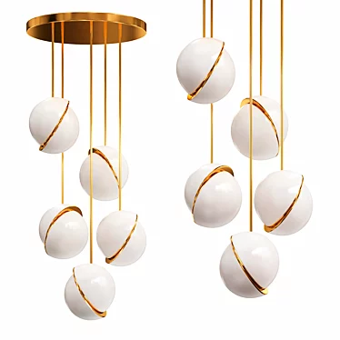 Petite Crescent Glow Chandelier 3D model image 1 