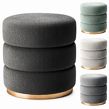 Versatile Eddy Pouf in 4 Colors 3D model image 1 