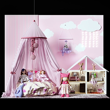 3D Childroom Decor Set 3D model image 1 