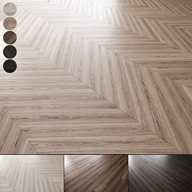 Oak Parquet Floor Texture Pack 3D model image 1 