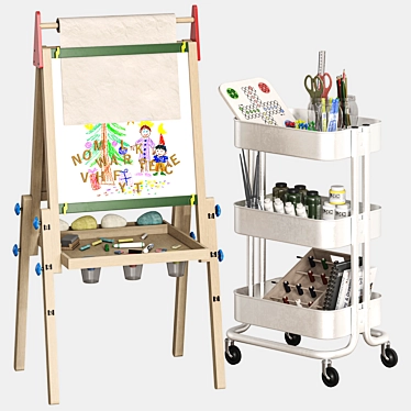 Kids Easel & Raskog Station 3D model image 1 