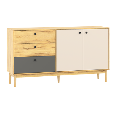 Elegant Ferran Wood Sideboard 3D model image 1 