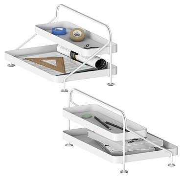 Minimalist Light Grey Paper Tray 3D model image 1 