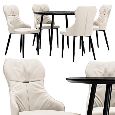 Trendy Neli Dining Chair and Clovis Table 3D model image 1 