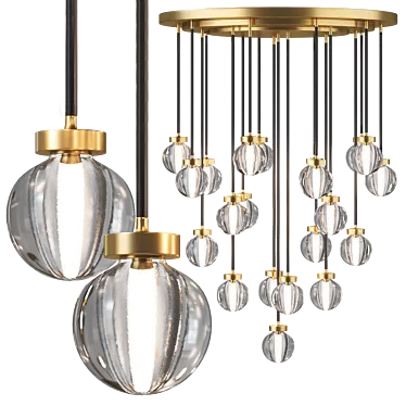 Elegant Namibia Pearl Chandelier 3D model image 1 