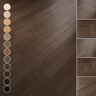 Oak Parquet Flooring Collection 3D model image 1 