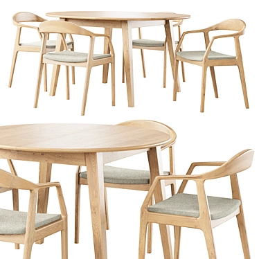 Nordic Style Dining Set 3D model image 1 