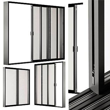 Metal Sliding Window Set 20 3D model image 1 