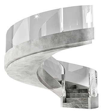 Sleek Spiral Staircase Model 3D model image 1 