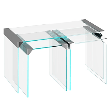 Modern Glass Side Table 3D model image 1 