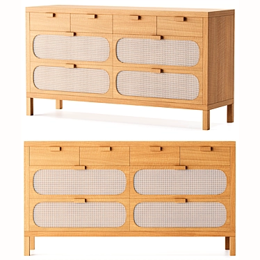 Allegra 8-Drawer Dresser by BD Studio 3D model image 1 