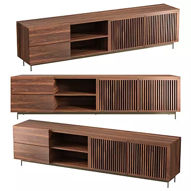 Retro Chic Media Console 3D model image 1 