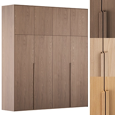 Minimalist Oak Modular Cabinet 3D model image 1 