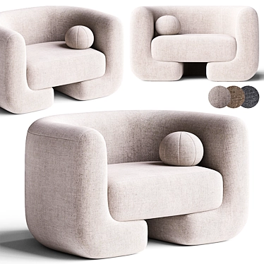 Moma Fabric Armchair: Modern Elegance 3D model image 1 