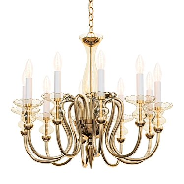 Vintage Italian Murano Glass Chandelier 3D model image 1 