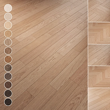 Oak Parquet Flooring Collection 3D model image 1 