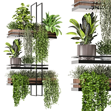 Metal Box Hanging Plant Set 3D model image 1 