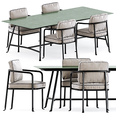 Elegant Borea Chair & Table 3D model image 1 