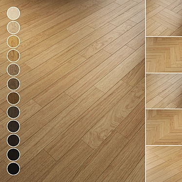  Oak Parquet Flooring Collection 3D model image 1 