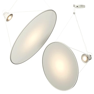 Sleek Glass Pendant Light Fixture 3D model image 1 