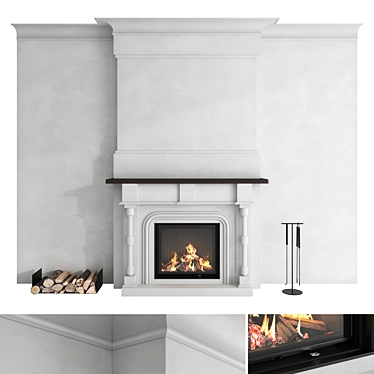 Impression 2G L Fireplace Wall 3D model image 1 