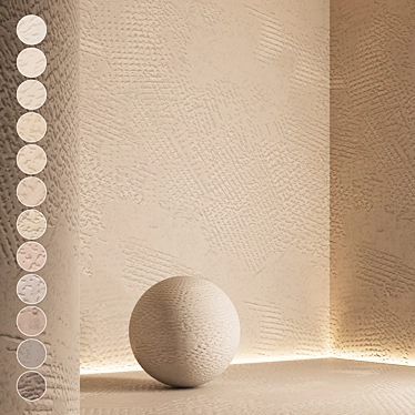 Seamless Texture Decorative Plaster 3D model image 1 