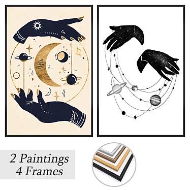 Artwork Set with Frame Options 3D model image 1 