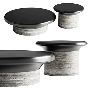 Modern Sleek ENNE Tables Set 3D model image 1 