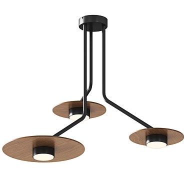 Sleek Modern Disk Pendant Light 3D model image 1 