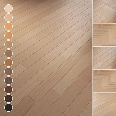 Oak Parquet Flooring Collection 3D model image 1 