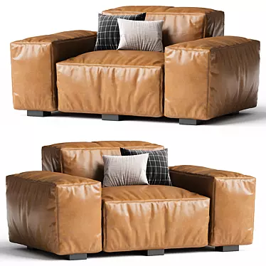 Modern Chic Leather Armchair Design 3D model image 1 