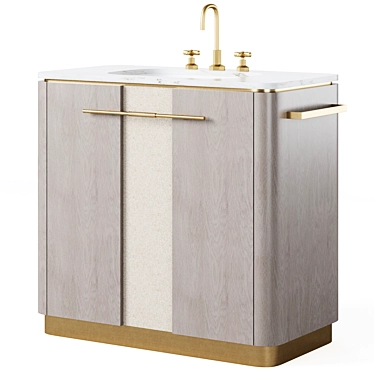 Elegant Agra Vanity Unit 3D model image 1 