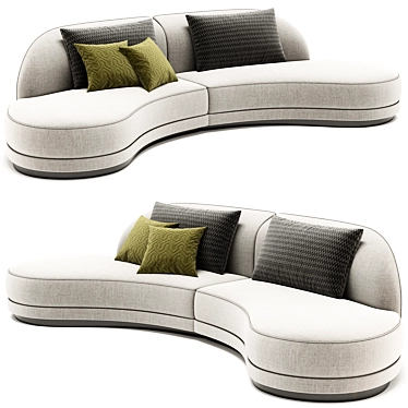 Luxury Sicis 2-Seater Sofa: Prestige 3D model image 1 